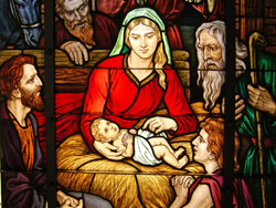 Buntglasfenster Christi Geburt